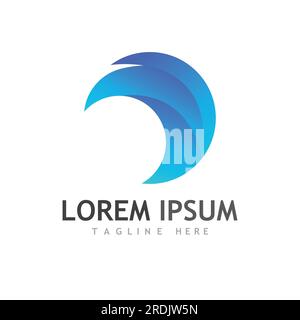 Wasser Wellen Symbol Vektor Grafik Design logo Stock Vektor