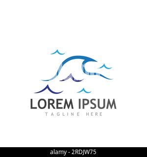 Wasser Wellen Symbol Vektor Grafik Design logo Stock Vektor
