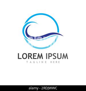 Wasser Wellen Symbol Vektor Grafik Design logo Stock Vektor