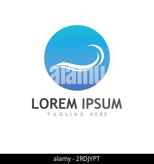 Wasser Wellen Symbol Vektor Grafik Design logo Stock Vektor