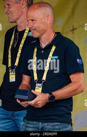 Poligny, Frankreich. 21. Juli 2023. Bild von Zac Williams/SWpix.com- 21/07/2023 - Radfahren - 2023 Tour de France - Etappe 19 Moirans-en-Montagne nach Poligny (172,8km) - Craig Geater. Kredit: SWpix/Alamy Live News Stockfoto