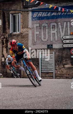 Poligny, Frankreich. 21. Juli 2023. Bild von Zac Williams/SWpix.com- 21/07/2023 - Radfahren - 2023 Tour de France - Etappe 19 Moirans-en-Montagne nach Poligny (172,8km) - Mads Pedersen, Lidl Trek. Kredit: SWpix/Alamy Live News Stockfoto