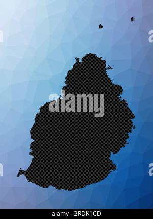 Mauritius geometrische Karte. Mauritius-Schablonenform in niedriger Poly-Form. Starke Inselvektordarstellung. Stock Vektor