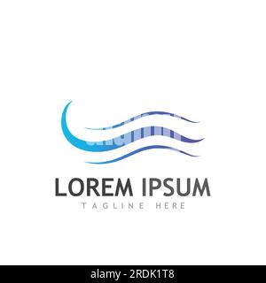 Wasser Wellen Symbol Vektor Grafik Design logo Stock Vektor