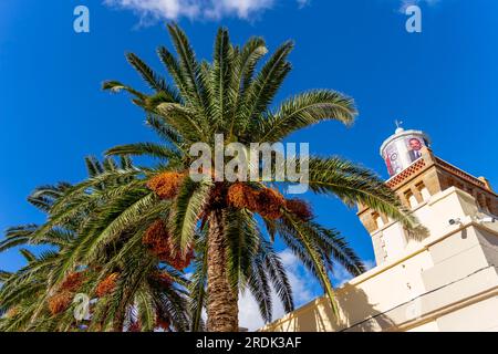 Schönen Leuchtturm von Cap Spartel in der Nähe von Tanger Stadt und Gibraltar, Marokko in Afrika Stockfoto