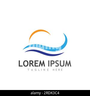 Wasser Wellen Symbol Vektor Grafik Design logo Stock Vektor