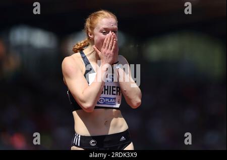 Kassel, Deutschland. 08. Juli 2023. firo: 8. Juli 2023, Leichtathletik, LA, DM 2023 in Kassel, Deutsche Meisterschaft 2023, 400 Meter Frauen, Skadi SCHIER, SCC Berlin Guthaben: dpa/Alamy Live News Stockfoto