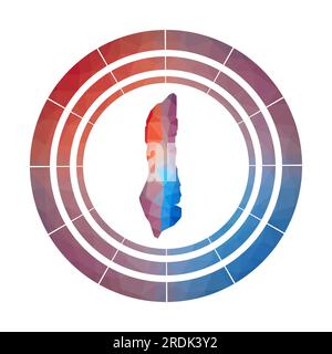 Grand Turk Island Abzeichen. Helles Logo mit Verlaufsverlauf in flachem Poly-Stil. Stock Vektor