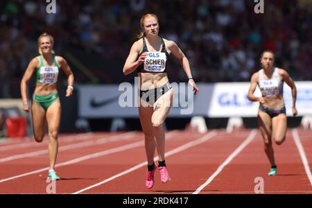 Kassel, Deutschland. 08. Juli 2023. firo: 8. Juli 2023, Leichtathletik, LA, DM 2023 in Kassel, Deutsche Meisterschaft 2023, 400 Meter Frauen, Skadi SCHIER, SCC Berlin Guthaben: dpa/Alamy Live News Stockfoto