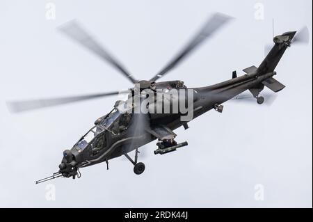 Der Agusta A129 Mangusta-Angriffshubschrauber der italienischen Armee. Stockfoto