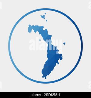 Lord-Howe-Insel-Symbol. Polygonale Karte im Gradientenring. Rundes, tiefes Schild von Lord Howe Island. Vektordarstellung. Stock Vektor