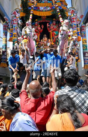 Temple Chariot Festival im Kapaleeswarar Tempel in Mylapore in Chennai, Tamil Nadu, Indien, Asien Stockfoto