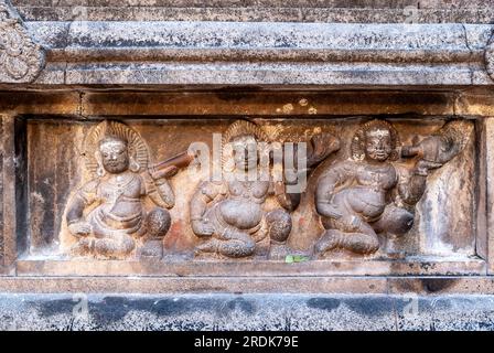 Himmlische Musiker im Thillai Nataraja Tempel, Chidambaram, Tamil Nadu, Südindien, Indien, Asien Stockfoto