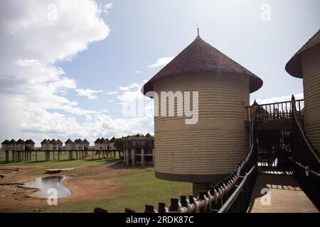 Salt Leck Safari Lodge in den Taita Hügeln kenia. Wunderschöne Lodge auf einer Safari in Kenia Afrika Stockfoto