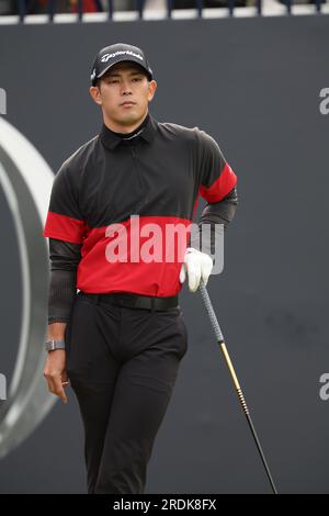 Wirral, England, am 21. Juli 2023. Japans Keita Nakajima am 2. Tag der British Open Golf Championship 2023 im Royal Liverpool Golf Club in Wirral, England, am 21. Juli 2023. Kredit: Koji Aoki/AFLO SPORT/Alamy Live News Stockfoto