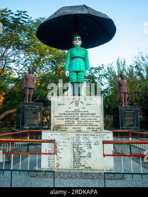 Juni 28. 2023, Uttarakhand, Indien. Freedom Fighter Netaji Subhash Chandra Bose Statue im Gandhi Park, Dehradun City. Stockfoto