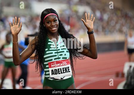 Monaco, Fürstentum Monaco. 21. Juli 2023. 400m FRAUEN: Rhasidat ADELEKE (Irland) während der Diamond League - Monaco International Athletics Meeting, Athletics Internationals in Monaco, Fürstentum Monaco, Juli 21 2023 Kredit: Independent Photo Agency/Alamy Live News Stockfoto