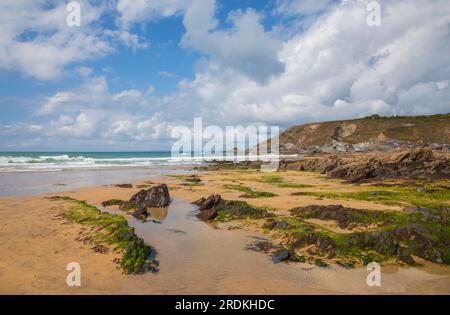 Low Tide Dollar Cove Gunwalloe Stockfoto