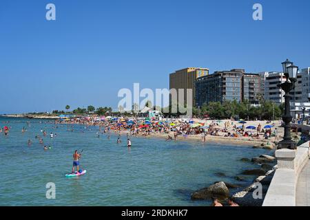 Pane e Pomodoro Beach Stockfoto