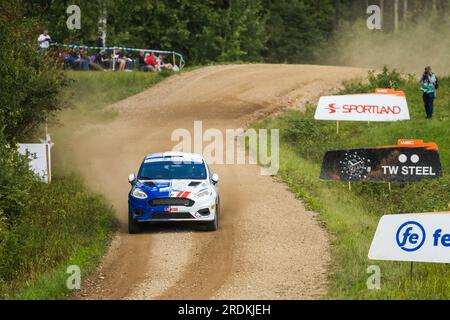 Tartu, Estland - 22/07/2023, 65 Robert JURGENSON (EST), Siim OJA (EST), FORD Fiesta Rally4, RC4, Rally4, Aktion während der Rallye, Estland. , . WRC World Rally Car Championship vom 20. Bis 23. Juli 2023 in Tartu, Estland - Foto Nikos Katikis/DPPI Credit: DPPI Media/Alamy Live News Stockfoto