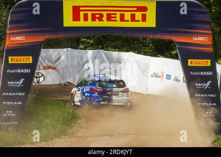 Tartu, Estland - 22/07/2023, 65 Robert JURGENSON (EST), Siim OJA (EST), FORD Fiesta Rally4, RC4, Rally4, Aktion während der Rallye, Estland. , . WRC World Rally Car Championship vom 20. Bis 23. Juli 2023 in Tartu, Estland - Foto Nikos Katikis/DPPI Credit: DPPI Media/Alamy Live News Stockfoto