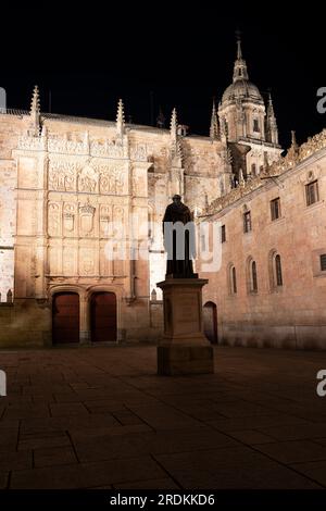Fachada renacentista de la Universidad de Salamanca Stockfoto