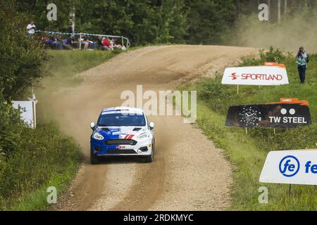 Tartu, Estland, 22/07/2023, 65 Robert JURGENSON (EST), Siim OJA (EST), FORD Fiesta Rally4, RC4, Rally4, Aktion während der Rally Estonia 2023, 8. Runde der WRC World Rally Car Championship 2023, vom 20. Bis 23. Juli 2023 in Tartu, Estland Stockfoto