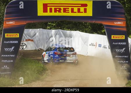 Tartu, Estland, 22/07/2023, 65 Robert JURGENSON (EST), Siim OJA (EST), FORD Fiesta Rally4, RC4, Rally4, Aktion während der Rally Estonia 2023, 8. Runde der WRC World Rally Car Championship 2023, vom 20. Bis 23. Juli 2023 in Tartu, Estland Stockfoto