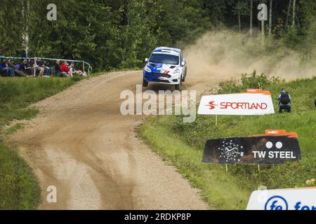 Tartu, Estland, 22/07/2023, 65 Robert JURGENSON (EST), Siim OJA (EST), FORD Fiesta Rally4, RC4, Rally4, Aktion während der Rally Estonia 2023, 8. Runde der WRC World Rally Car Championship 2023, vom 20. Bis 23. Juli 2023 in Tartu, Estland Stockfoto