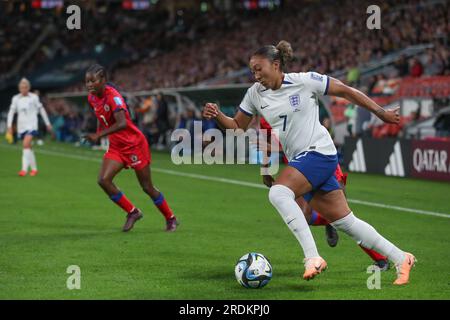 Lauren James #7 aus England bricht bei der FIFA Women's World Cup 2023 Group D England Women vs Haiti Women im Suncorp Stadium, Brisbane, Australien, 22. Juli 2023 (Foto von Patrick Hoelscher/News Images) in, am 7./22. Juli 2023. (Foto: Patrick Hoelscher/News Images/Sipa USA) Stockfoto