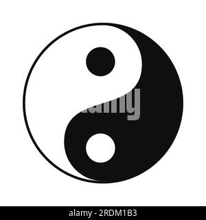 Yin Yang Symbol Schwarz Und Weiß Stock Vektor