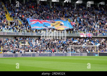 BRÜGGE - Unterstützer während des Freundschaftsspiels zwischen Club Brügge und AZ Alkmaar im Jan Breydel Stadium am 22. Juli 2023 in Brügge, Belgien. AP | niederländische Höhe | Ed VAN DE POL Stockfoto