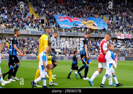 BRÜGGE - Unterstützer während des Freundschaftsspiels zwischen Club Brügge und AZ Alkmaar im Jan Breydel Stadium am 22. Juli 2023 in Brügge, Belgien. AP | niederländische Höhe | Ed VAN DE POL Stockfoto