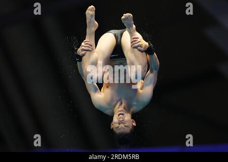 Fukuoka, Japan. 22. Juli 2023. Rikuto Tamai (JPN) Tauchen : World Aquatics Championships Fukuoka 2023 Rundenfinale der 10m. Plattform für Männer im Präfekturpool Fukuoka in Fukuoka, Japan . Kredit: YUTAKA/AFLO SPORT/Alamy Live News Stockfoto