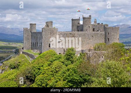 Harlech Castle in Harlech, Gwynedd, North Wales, Großbritannien Stockfoto