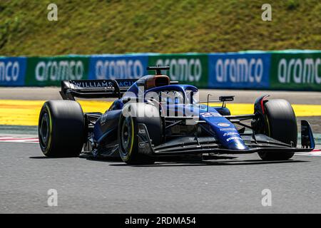 Mogyorod, Ungarn. 22. Juli 2023. Hungaroring, Mogyorod, Ungarn, 22. Juli 2023, Alexander Albon (IND) Williams FW45 während des Formel-1-Grand Prix von 2023, Formel-1-Weltmeisterschaft Katar Airways, Formel-1-Weltmeisterschaft – Freies Training und Qualifizierung – Formel-1-Meisterschaftsgutschein: Live Media Publishing Group/Alamy Live News Stockfoto