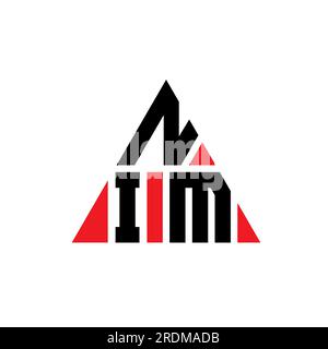 NIM-Logo mit Dreiecksbuchstaben und Dreiecksform. Monogramm mit NIM-Dreieck-Logo. Vorlage für NIM-Dreieck-Vektor-Logo in roter Farbe. NIM Triangul Stock Vektor