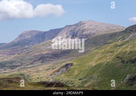 Ferne Cadair ldris aus dem Westen, Nr Dolgellau, Eryri (Snowdonia) National Park, Nordwales, Großbritannien Stockfoto