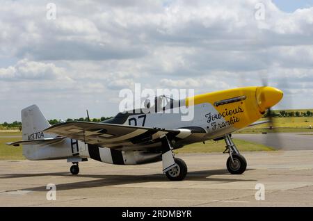 Nordamerikanische P-51D Mustang 413704, wilde Frankie, Duxford, Cambridge, England. Stockfoto