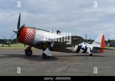 Republik P-47D Thunderbolt, G-THUN, 45-49192, Flying Legends, Leeds. Stockfoto