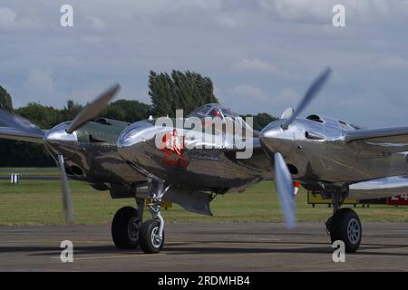 Flying Legends, Red Bull, Flying Bulls, Lockheed P-38 Lightning. N25Y, Stockfoto