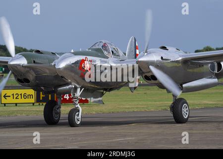 Flying Legends, Red Bull, Flying Bulls, Lockheed P-38 Lightning. N25Y, Stockfoto