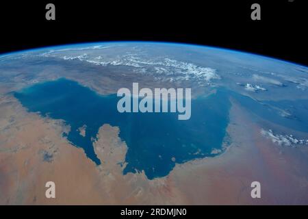 Der Persische Golf aus dem All betrachtet. Elemente dieses Bildes stammen von der NASA Stockfoto