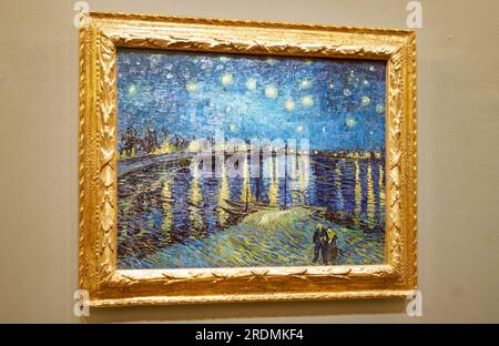 Frankreich, Paris, 7. JULI 2023 Van Gogh, Sternennacht über dem Rhône , ausgestellt in den Museen d'Orsay Stockfoto