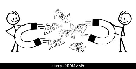 Cartoon Bundle usa Papiergeld Symbol oder Logo. Vektordollar, Geldscheine oder Geldscheine. Bargeld- und Währungsrechnungen. Banknoten, Bankfinanzinvestitionen Stockfoto