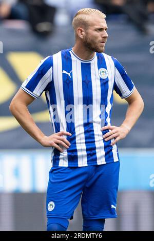 Wigan, Großbritannien. 22. Juli 2023 Während der Vorsaison zwischen Wigan Athletic und Everton im DW Stadium, Wigan, Großbritannien, am Samstag, den 22. Juli 2023 (Foto: Phil Bryan/Alamy Live News) Stockfoto