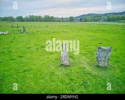 Nepp Largie Standing Stones, Kilmartin Glen, Argyll, Schottland. Teil der neolithischen Stätte Kilmartin Glen Stockfoto