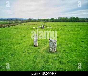 Nepp Largie Standing Stones, Kilmartin Glen, Argyll, Schottland. Teil der neolithischen Stätte Kilmartin Glen Stockfoto