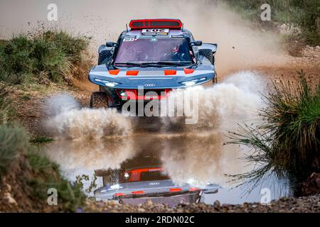 203 SAINZ Carlos (SPA), CRUZ Lucas (SPA), Team Audi Sport, Audi Sport RS Q E-Tron, Action während der 2023. Baja Espana Aragon, 4. Runde der FIA-Weltmeisterschaft für Cross-Country Bajas, vom 20. Bis 23. Juli 2023 in Teruel, Spanien - Photo Paulo Maria / DPPI Stockfoto