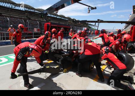 MOGYOROD, BUDAPEST, Ungarn. 22. Juli 2023. Nr. 16, Charles LECLERC, MCO, Team Scuderia Ferrari, SF23, Formel 1, F1 Grand Prix - Formel 1 Ungarn - Formel 1 - 22. JULY2023 Uhr Hungaroring, - Honorarpflichtiges Foto, gebührenpflichtiges Bild, Copyright © THILL Arthur/ATPimages (THILL Arthur/ATP/SPP) Guthaben: SPP Sport Press Photo. Alamy Live News Stockfoto